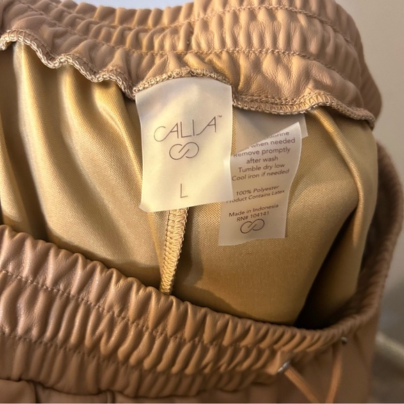 Calia Journey Collection High Rise Straight Leg Pintuck Pant Tan Size Large - Picture 5 of 5